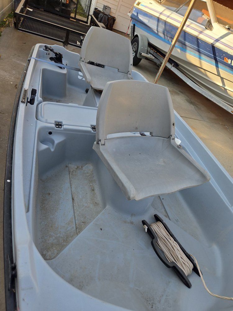 Water Quest 9.4 Jon Boat with Motor, Seats, and Dolly Wheels - Used Fishing Boat