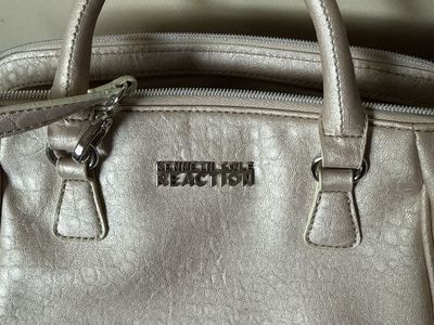 Kenneth Cole Reaction Metallic Gold Satchel Shoulder Bag with Tassel