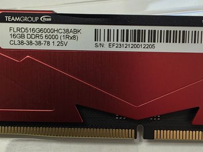 16GB DDR5 6000MHz desktop memory T-Force Vulcan by Teamgroup