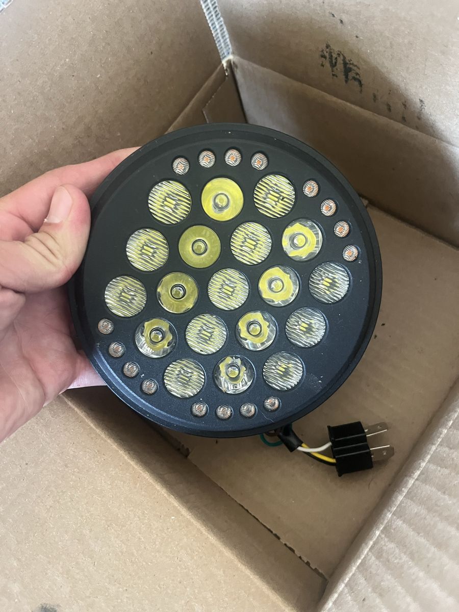 MoonsMC Round LED Motorcycle Headlight Assembly