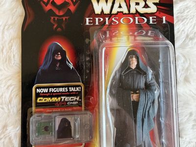 1999 Star Wars Episode I Darth Sidious CommTech Chip Sealed Vintage Hasbro Action Figure MOSC