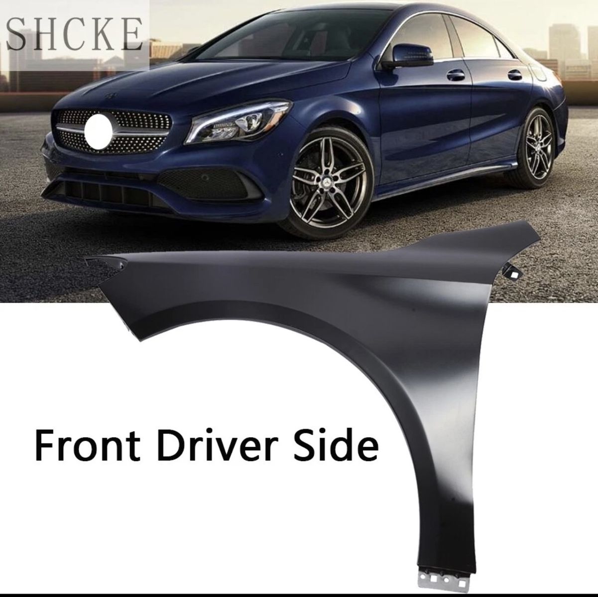 SHCKE Front Driver Side Fender for Mercedes-Benz CLA 250 (W117) 2014-2019, Black