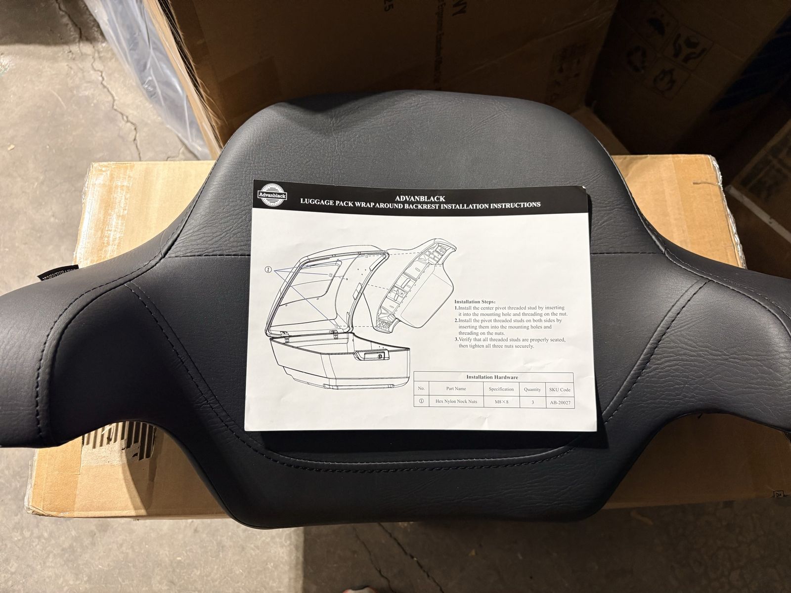 Brand new Harley-Davidson Luggage Pack Wrap Around Backrest for Motorcycles, Black