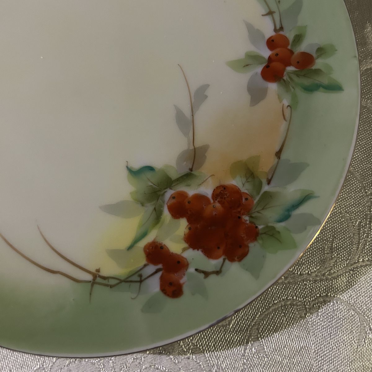 RARE Antique Hand Painted Nippon Plate of Red Berries (1890–1920) 6” 106+ Years Old=A Real Antique