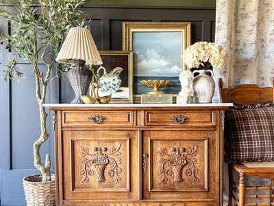 *FREE DELIVERY* Antique Marble & Oak Buffet/Sideboard