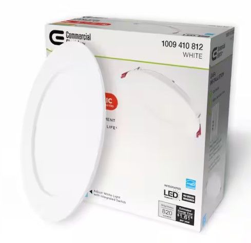 Commercial Electric 6 in. LED Slim 3 CCT Canless - White