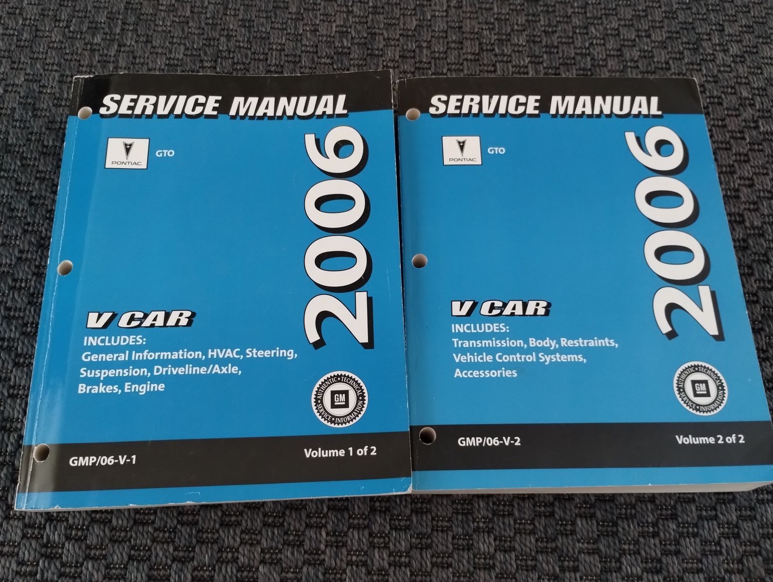 2006 Pontiac GTO Service Manual Set (2 Volumes) - V Car Repair Guides