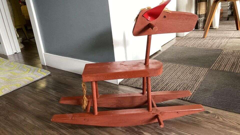 VINTAGE 1960s HAND MADE CHILDRENS ROCKING HORSE