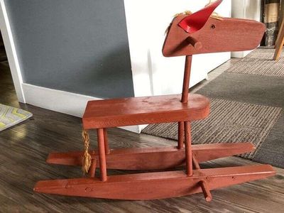 VINTAGE 1960s HAND MADE CHILDRENS ROCKING HORSE