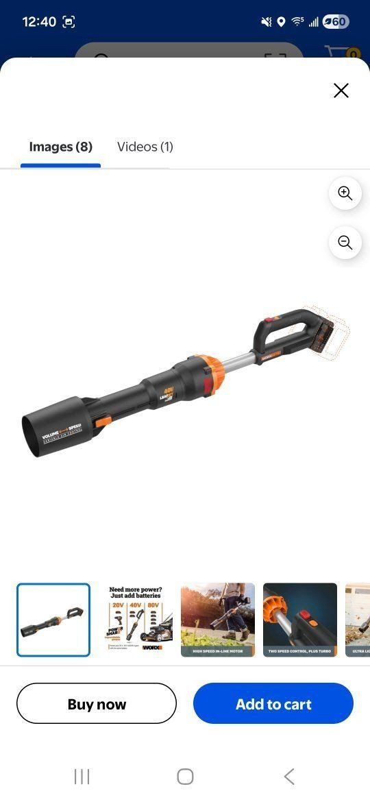 Worx Pro 40V Cordless Leaf Blower 
2 Batteries & Charger **