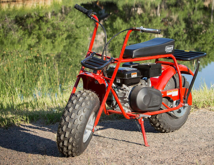 2 coleman 200cc mini bikes tote goat