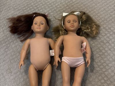 2 Our Generation 18-inch Posable Dolls - Brown Hair & Blonde Hair with Headband