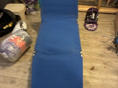 Portable Blue Folding Outdoor Chaise Lounge Chair, beach