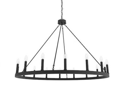 NEW BLACK 16 LIGHT CHANDELIER (RETAILS: $503)