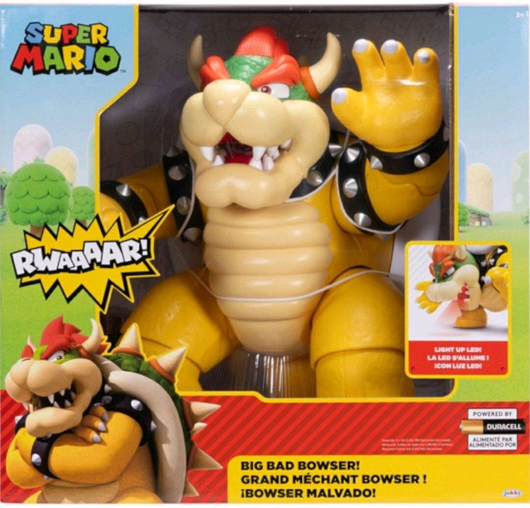 BIG BAD BOWSER SUPER MARIO LARGE 12" LIGHT UP LED