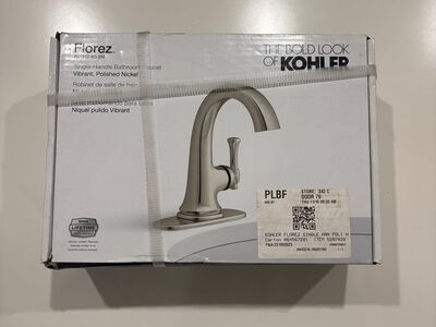 NEW - Kohler Florez R27817-4D-SN Florez Polished Nickel 1-Handle Bathroom Faucet