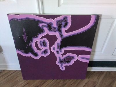Purple & Black Abstract Art Canvas Board Wall Decor - Unique Modern Home Decor Piece