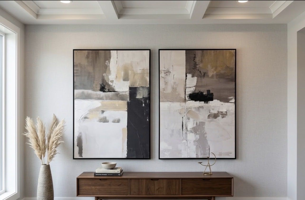 NEW Modern Neutral Abstract Canvas Set – 24” x 35” Each