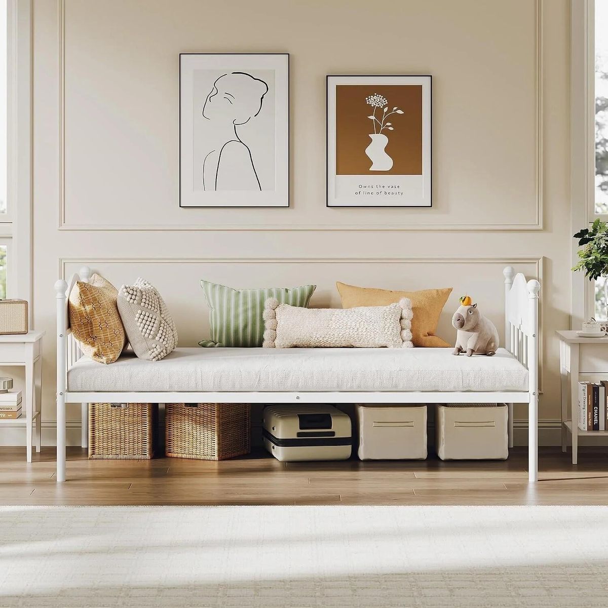 GARVEE White Metal Daybed Frame - New in Box