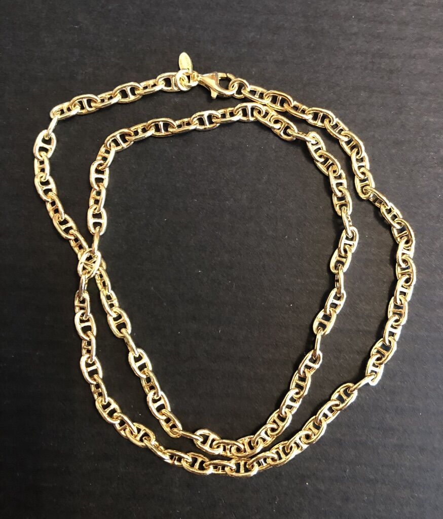 18K Gold Plated Sterling Silver Mariner Link Chain