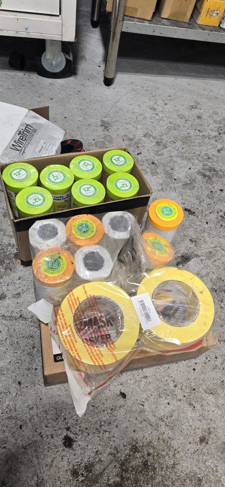 Assorted masking tape/paper
