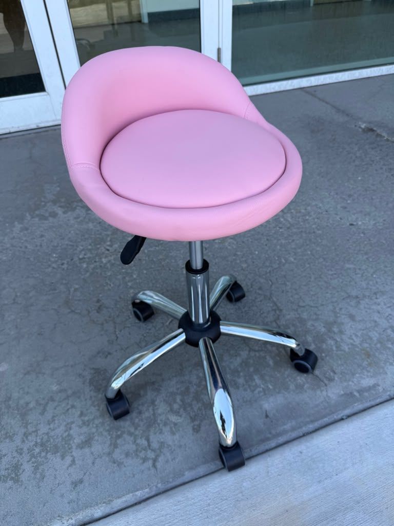 Adjustable Hydraulic Rolling Chair Pink