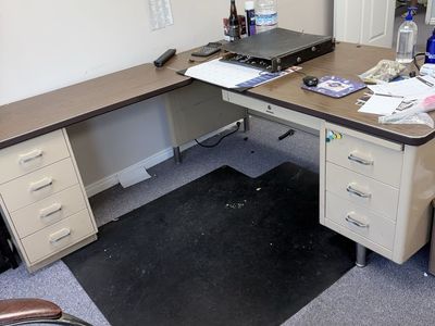 Used Office Desks - Metal and Wood Grain Laminate Desktops, Variety of Styles