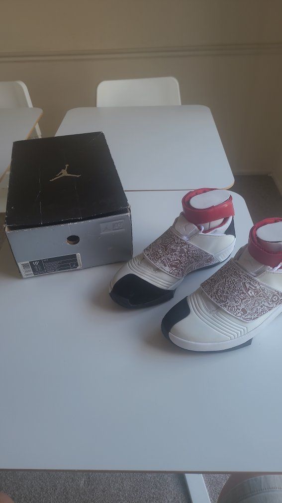 Nike Air Jordan XX 20 Retro Laser White Varsity Red Black Size 10.5