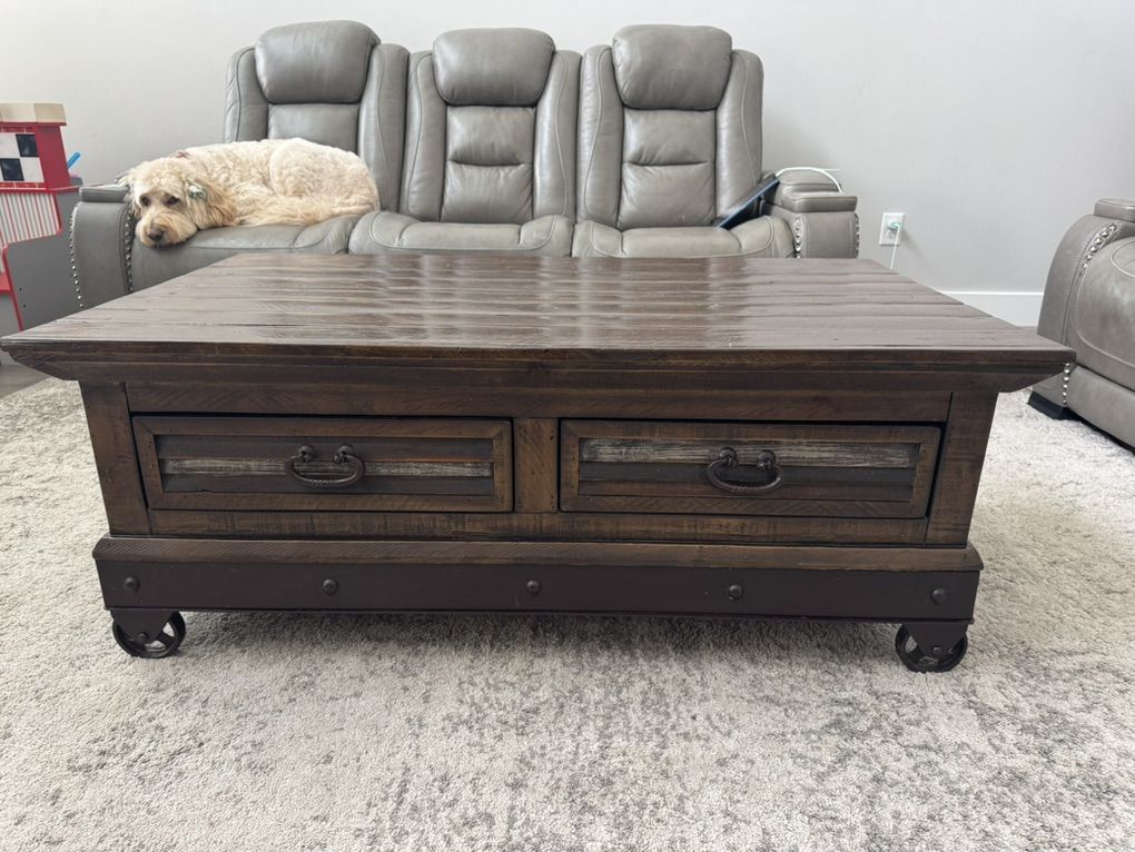 Ashley Furniture Rustic Industrial Coffee Table