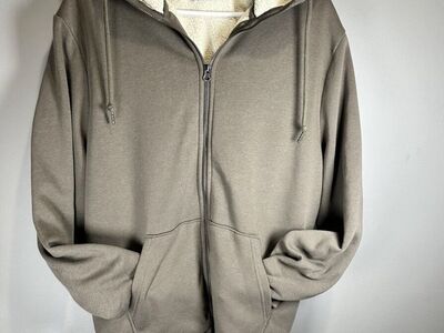 Men’s gray cream warm Sherpa hoodie xl