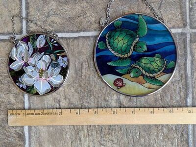 Magnolia & Turtle Stained Glass