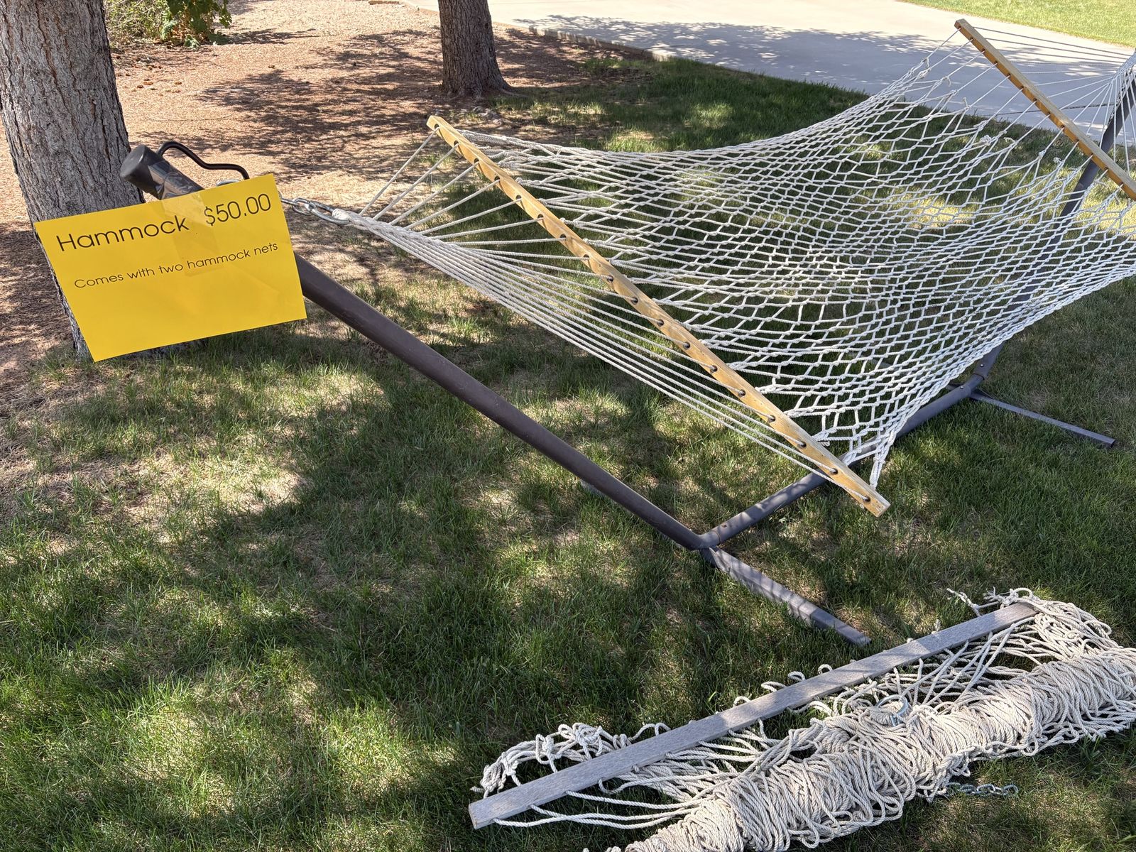 Outdoor Hammock with Stand & 2 Nets - Relax in Your Backyard Oasis