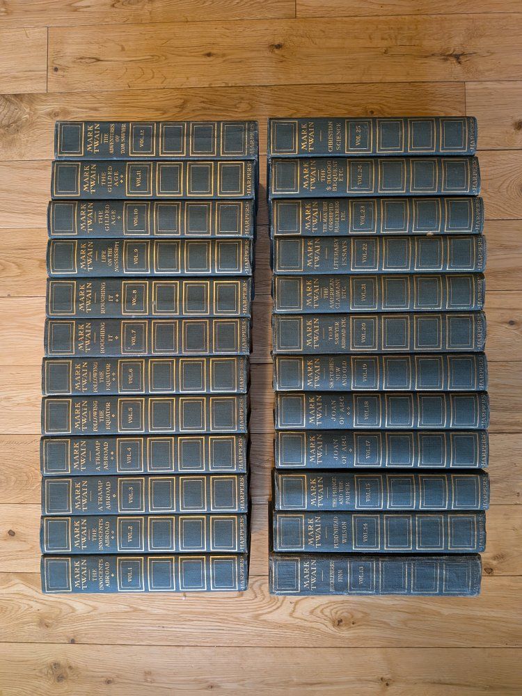 Antique 1910s Mark Twain Works Set - 24 of 25 Vols Harper & Brothers Author's National Edition (Missing Vol 16)
