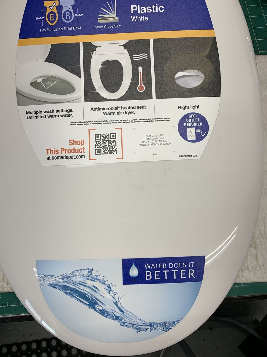 Electronic Bidet Toilet Seat White Elongated Heated Seat Slow-Close