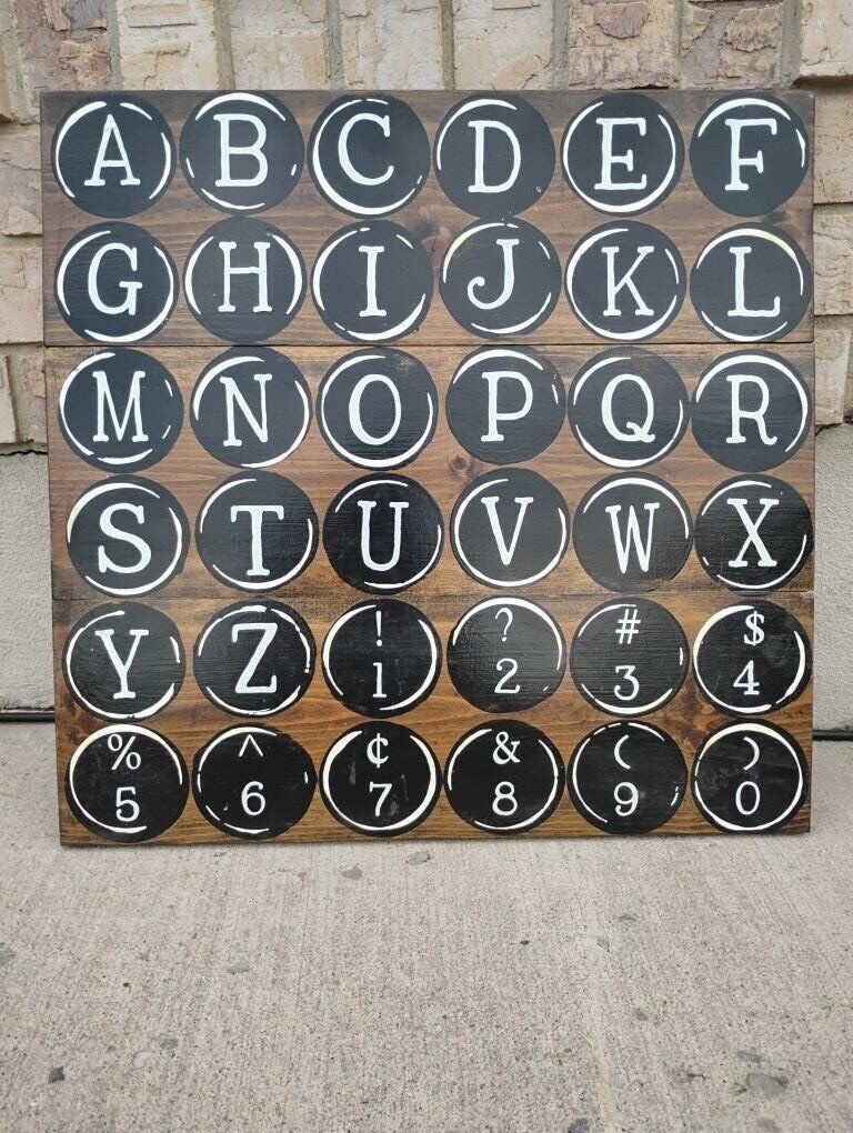 ABC 123 Alphabet Home School Learning Board Wood