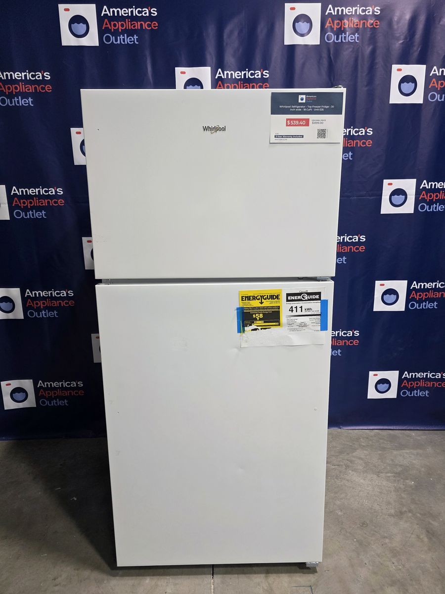 Whirlpool Refrigerator - Top Freezer Fridge - 30 inch wide - 18 CuFt - Unit E35
