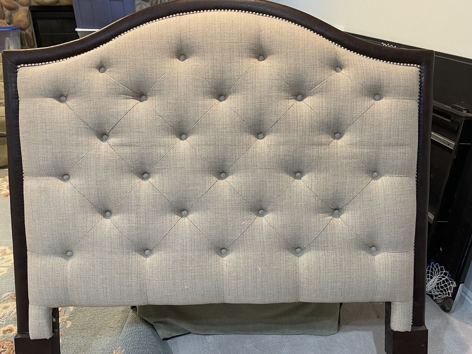 Full Fabric Head Board from Bassett Furniture and Metal Frame