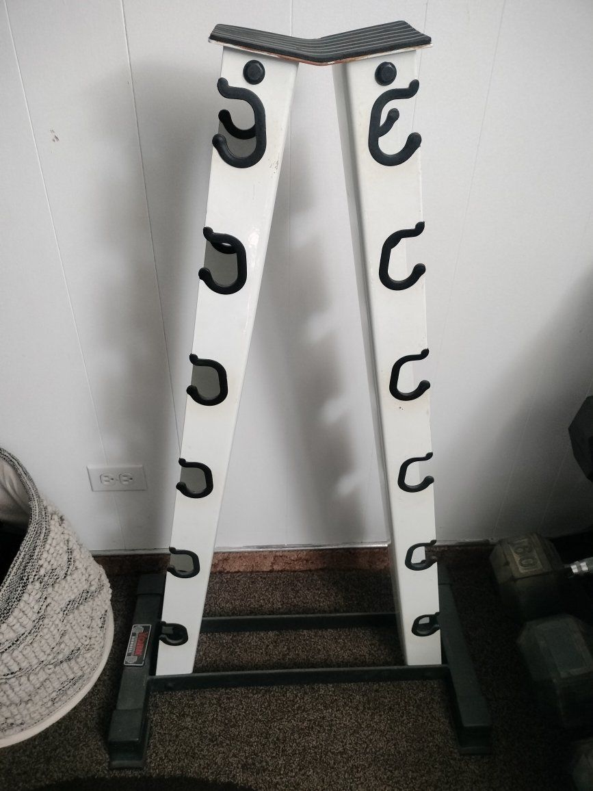 York, 12 Dumbbell A-Frame Rack - White and Black