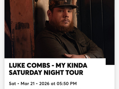 Luke Combs - Las Vegas Alligent Stadium Sat Mar 21 (3 tickets)
