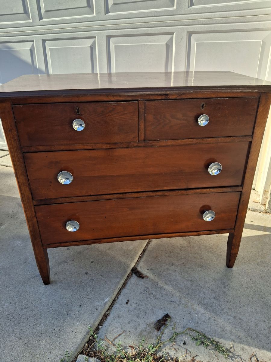 all wood 1950  dresser/4 drawers