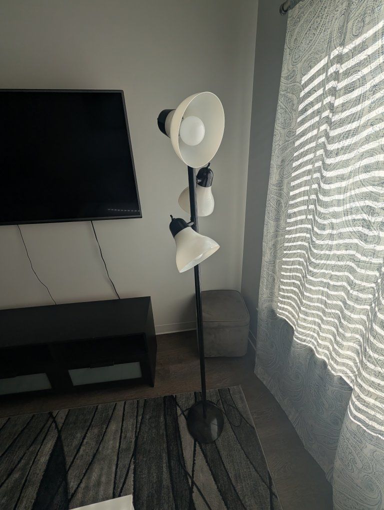 Black Torchiere Floor Lamp - Modern 3-Head Standard Lamp