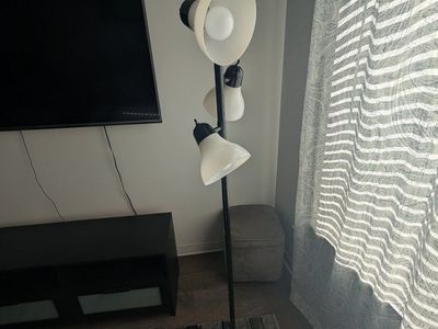 Black Torchiere Floor Lamp - Modern 3-Head Standard Lamp