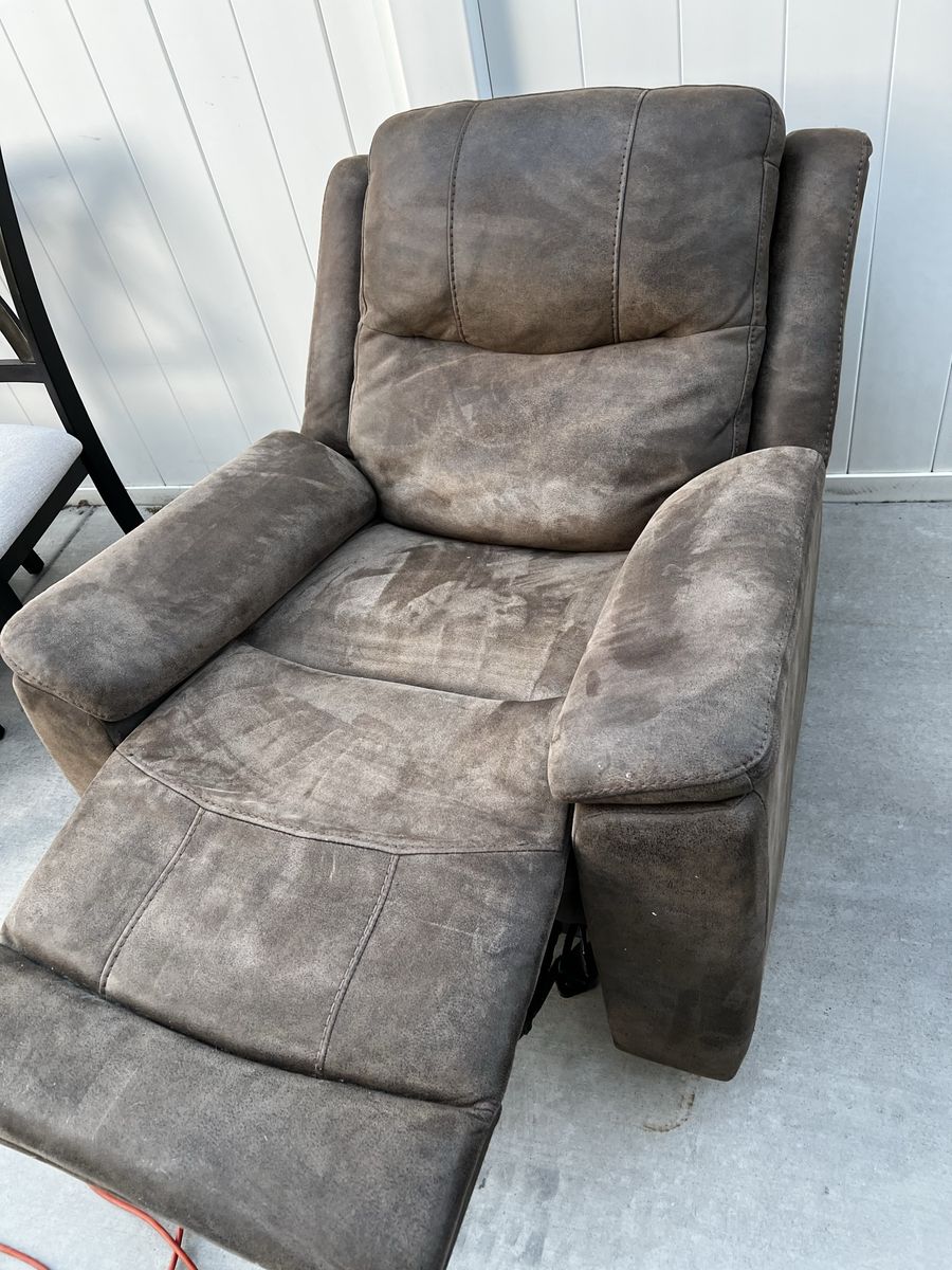 Power Reclining Armchair Brown Upholstered Recliner