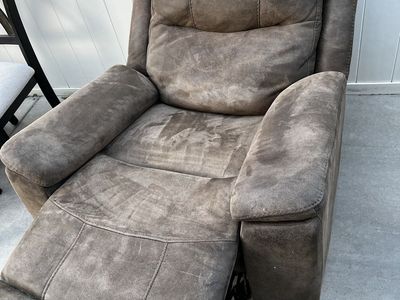 Power Reclining Armchair Brown Upholstered Recliner