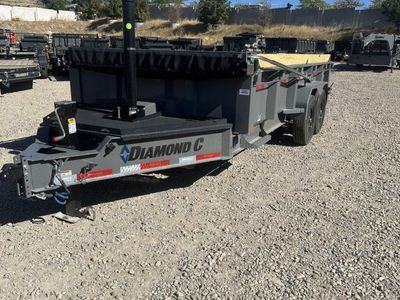 7x16 Diamond C LPT 207 Dump Trailer - 24" Sides - 15.5K GVWR - 14 Ply Tires, Board Brackets, Long Arm Tarp