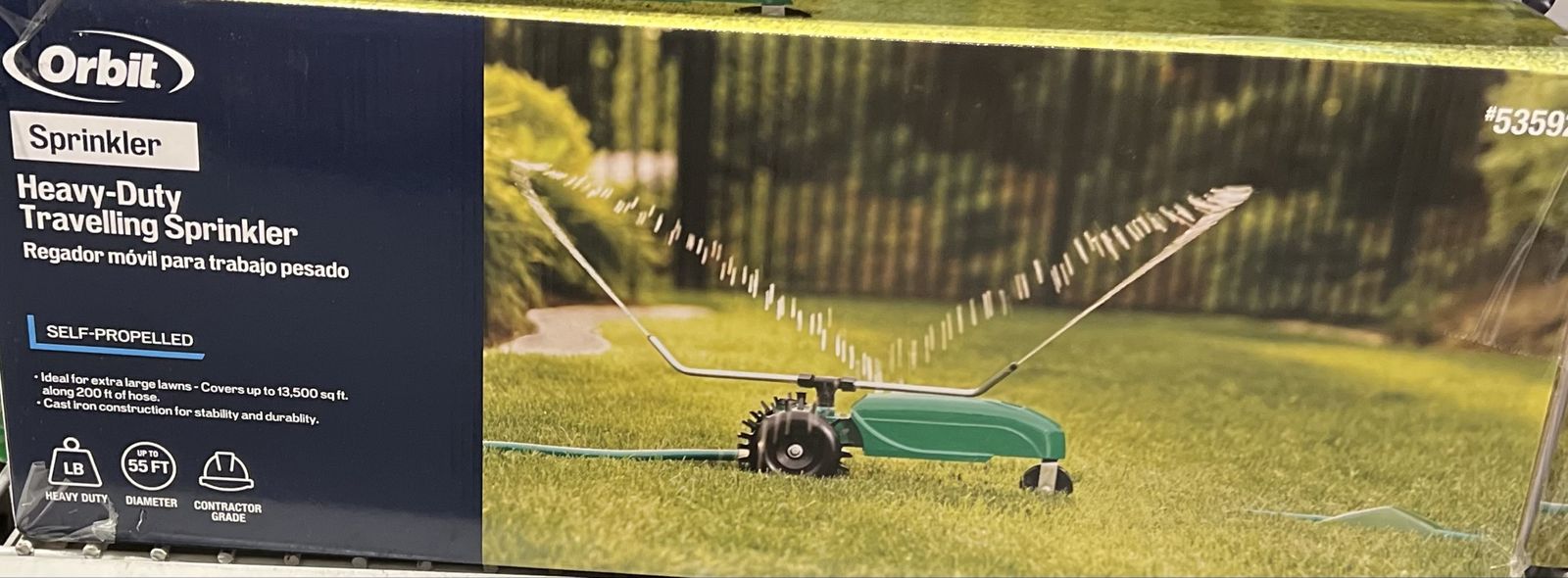 Orbit Heavy-Duty Self-Propelled Travelling Sprinkler - Cast Iron, Covers 13,500 sq ft