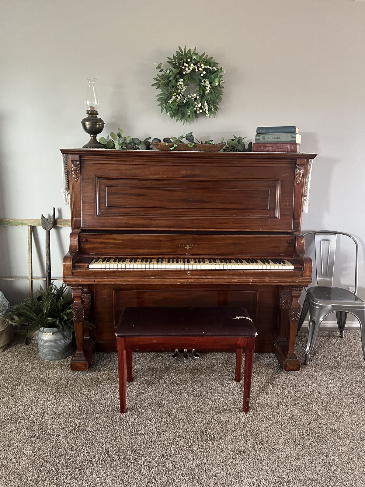 Antique Upright Grand Piano