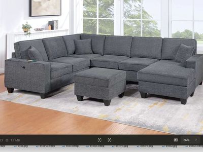 NEW SOFA-SECTIONAL with OTTOMAN and PILLOWS - NEW IN BOX
