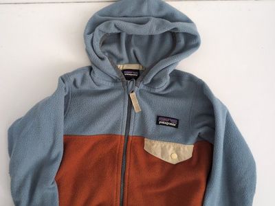 Patagonia Kids Hooded Fleece Jacket Size 2T Blue Orange