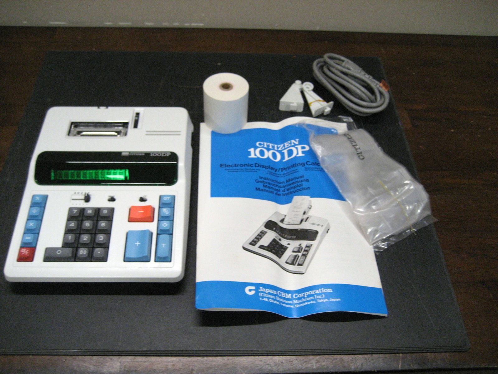 NEW Citizen 100DP Desk Calc 10 digit color GT function 7.75"w x 10"Lx 2"h w/warr